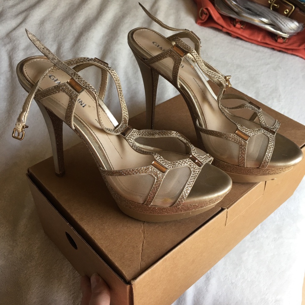 Gold Rhinestone Gianni Bini Heels